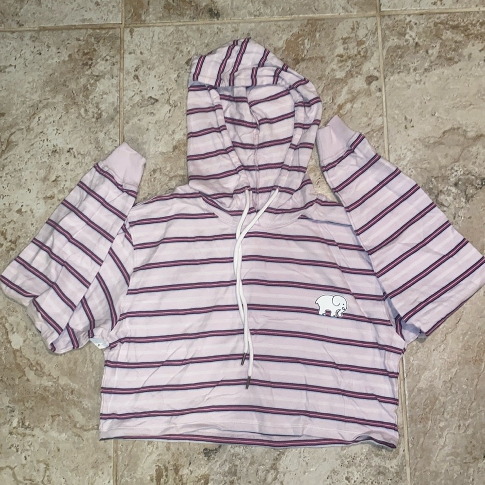 Ivory Ella- cropped hoodie with stripes